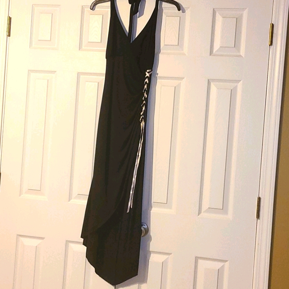 Black halter top dress sz. M